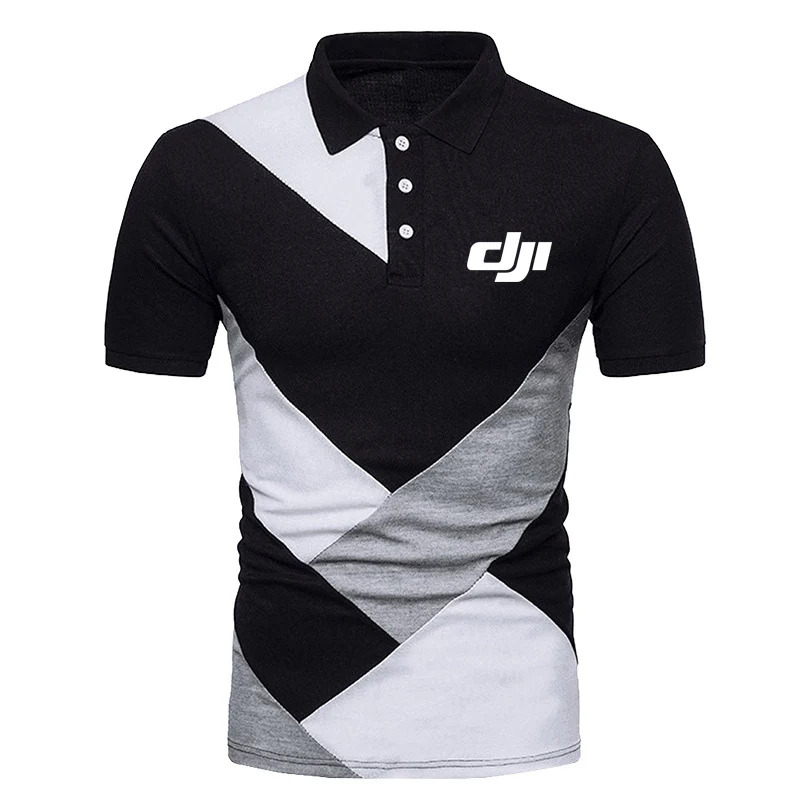 DJI Professional Pilot Drone 2021 New Summer Comfortable T-shirt Short Sleeve Polo Shirt Fashion Hip Hop Stitching T-shirts | Мужская