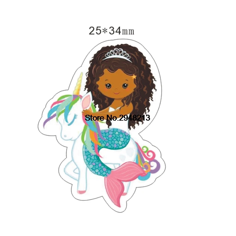 

50pcs Cartoon Mermaid with unicorn Flatback Resin Planar Cabochon for DIY Craft 25*34mm RET1596