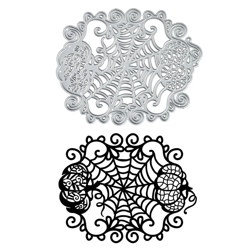

Kokorosa Halloween Metal Cutting Dies Spider Web Stencils DIY Scrapbooking Decorative Embossing Handcraft Die Cutting Template