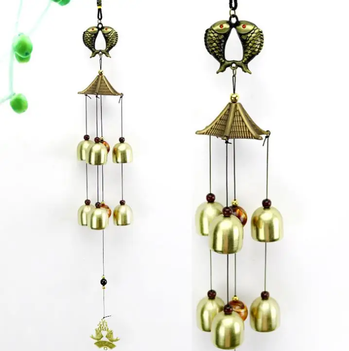Ветряные колокольчики Дворовые антикварные удивительные колокольчики для украшения Висячие медные садовые колокольчики - Цвет: 3