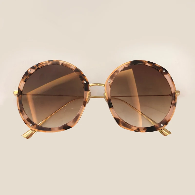 Женские винтажные Круглые Солнцезащитные очки, брендовые дизайнерские ...