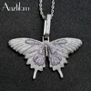 Anztilam Hip Hop Color Butterfly Pendant Necklace Full Iced Out AAA Cubic Zirconial For Men Women Jewelry Gift 1