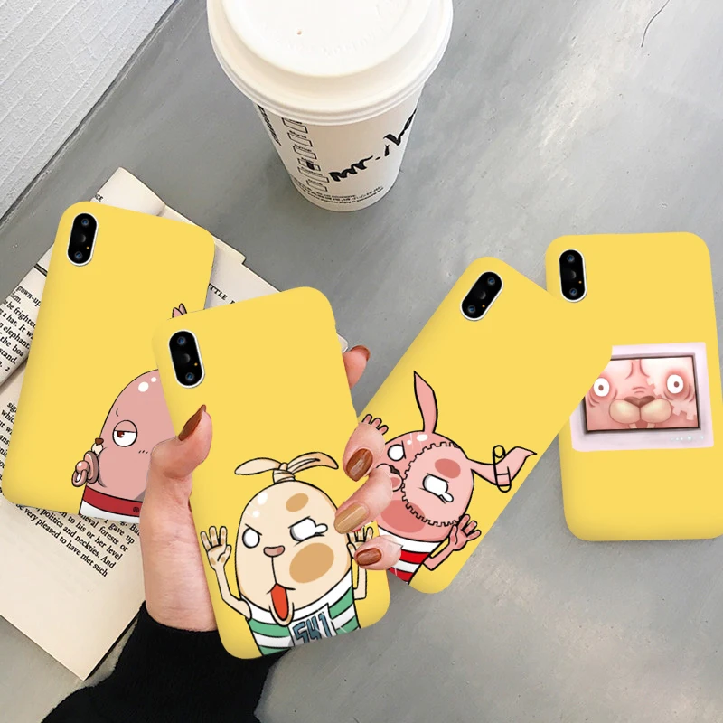 

jamular Cartoon solid color soft shell phone case for iPhone 6 6S 7 8 Plus for iPhone X XR XS MAX jailbreak rabbit back cover