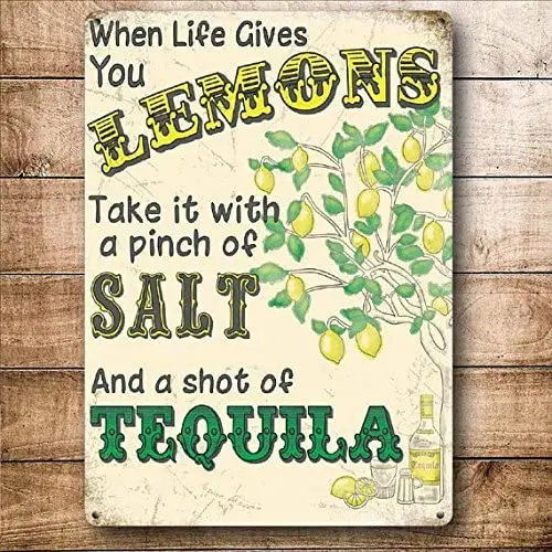 

Personalized When Life Gives You Lemons Metal Wall Sign 8" X 12" inch.