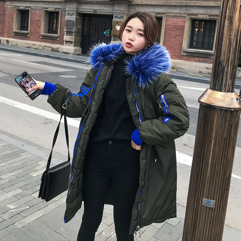 

2018 Winter New Style down Jacket Cotton-padded Clothes Korean-style Fashion Cotton-padded Clothes Women's Mid-length Hooded Thi