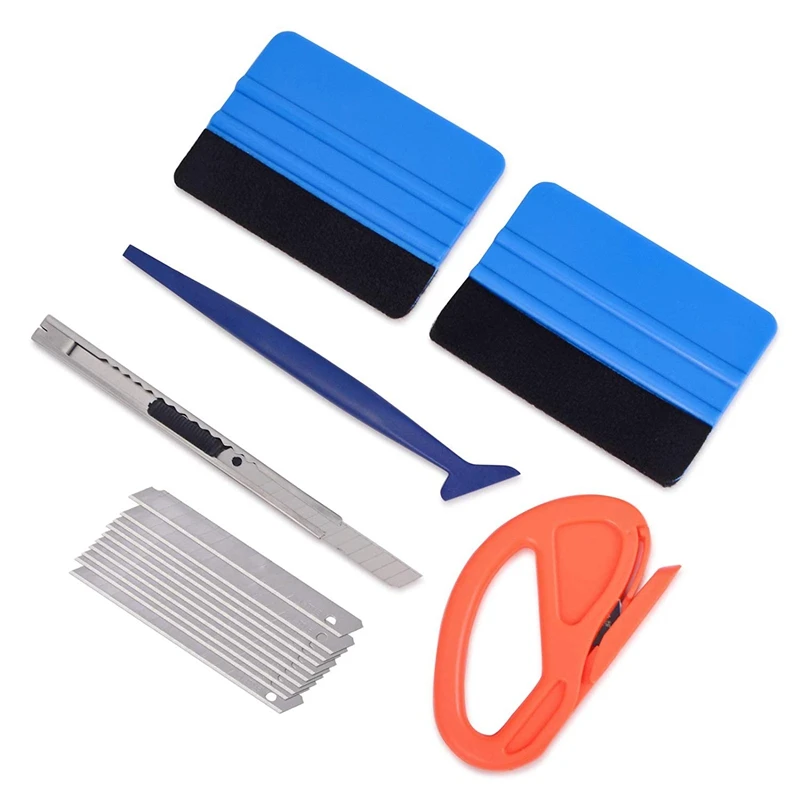 

Car Vehicle Wrapping Wrap Window Tint Film Tool Kit 4 Inch Felt Squeegee Retractable 9Mm Utility Knife Snap-Off Blades Vinyl Cut