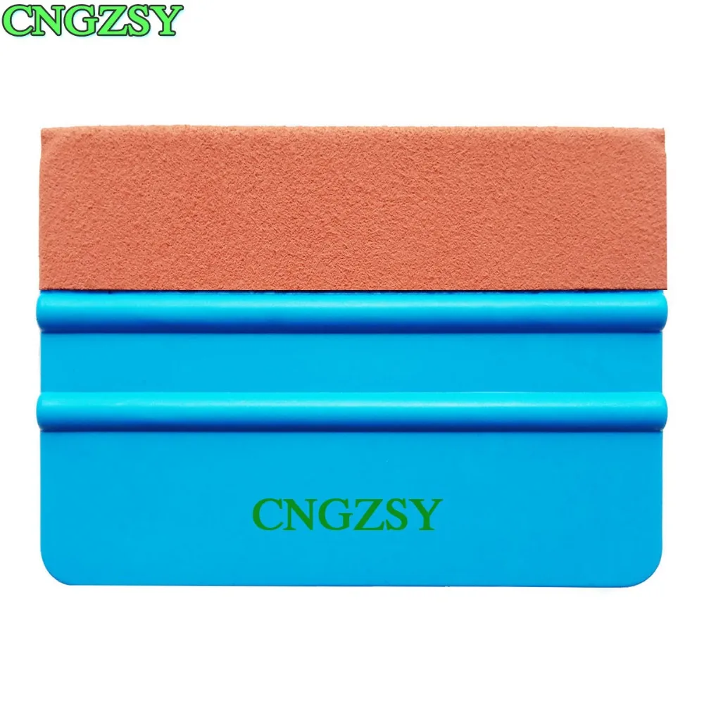 

Handy Plastic Auto Body Scraper Blue Suede Edge Squeegee 4" Window Film Tint Squeegee A17