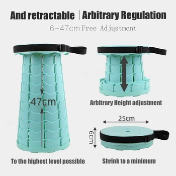 

Outdoor Adjustable Telescopic Stool Folding Stool Portable Outdoor Red Contraction Seat Train Queuing Tool