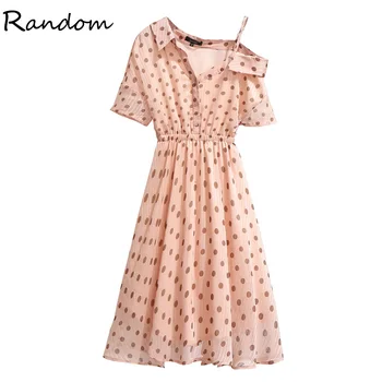 

2020 Polka dot Sexy Shirt Dress Summer Cloth Women Large Plus Size 4XL Fashion Elegnat Casual Big Chiffon Boho Dress Off Sholder
