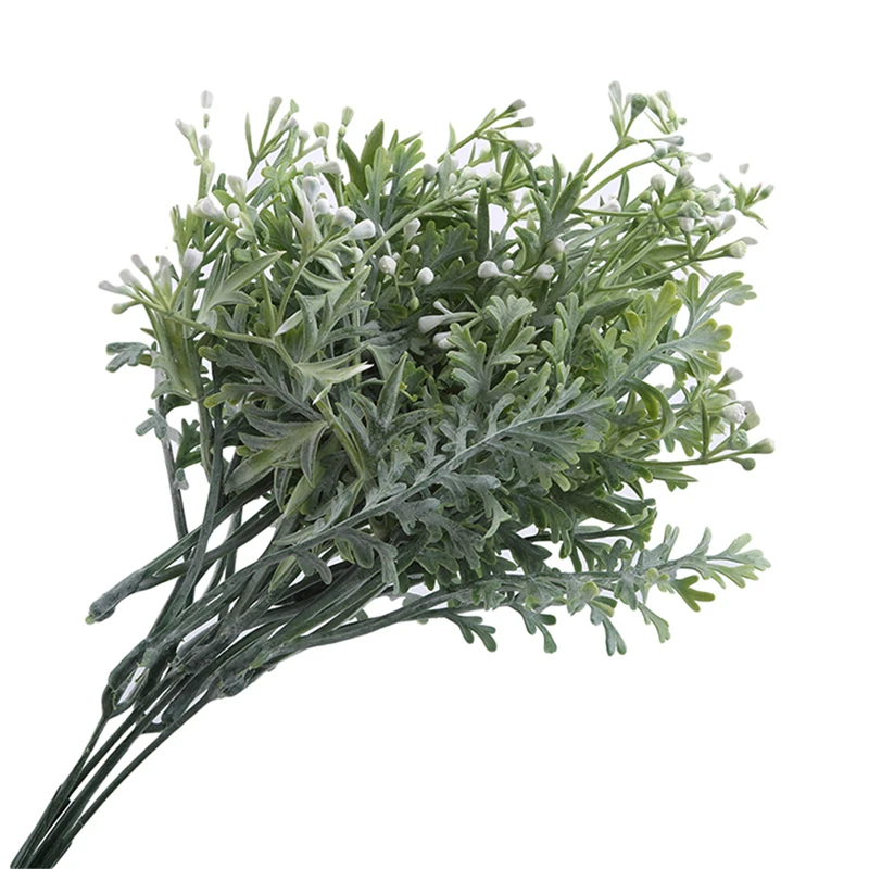 Artificial Plants Flocking Antlers Grass Plastic Green Grass Fake Flowers Wedding Decor Home Office Desk Decors