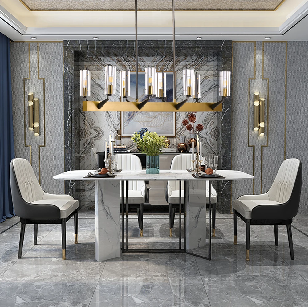 nordic design dinning room LED chandeliers glass lamp AC110v 220V gold bar hanging lights