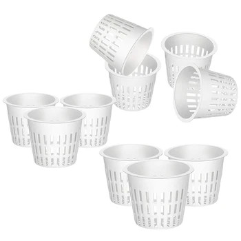 

30 Pieces of Garden Plastic Mesh Cup 3 Inch Mesh Cup Slotted Mesh Wide Lip Planting Basket Cup Filter Plant Mesh Pot