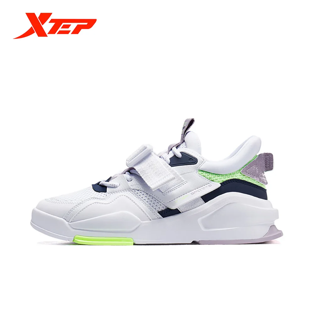 Xtep-zapatillas de deporte para mujer, zapatos informales blancos a la moda, para patinar, otoño e invierno, 880318310029
