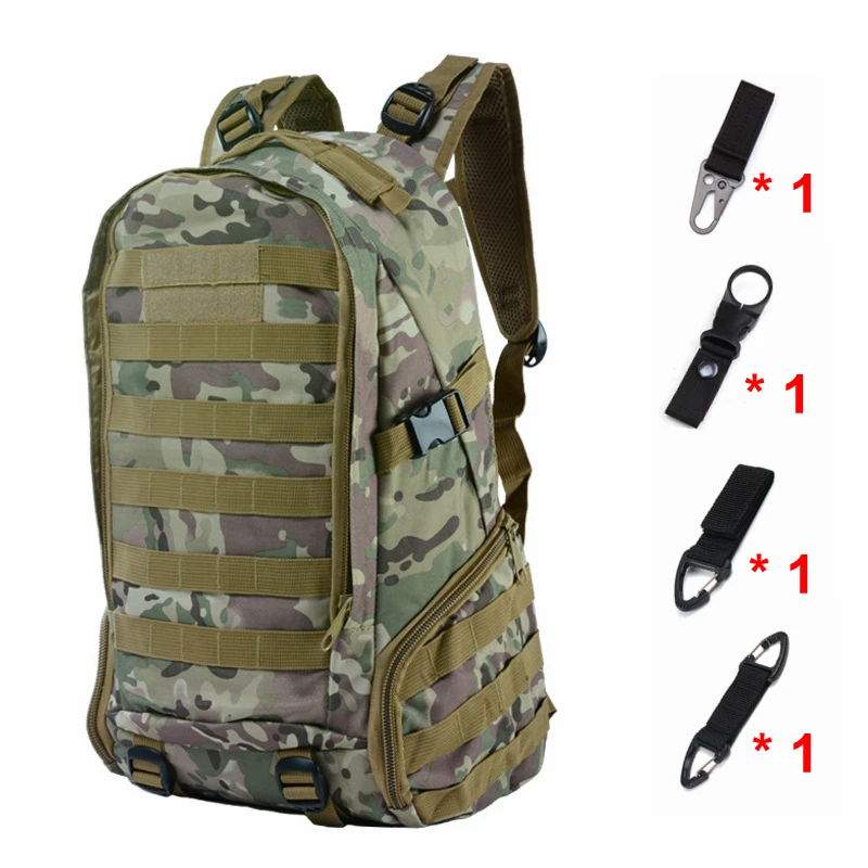 Уличный спортивный рюкзак для путешествий, тактический военный рюкзак, камуфляжный водонепроницаемый рюкзак для кемпинга, альпинизма, охоты, пеших прогулок, сумки - Цвет: CP and hooks