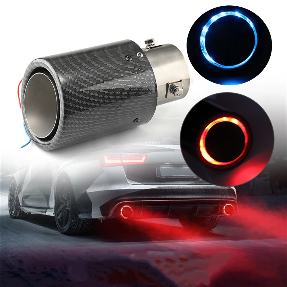 Car Exhaust Pipe Nozzle Luminous Muffler Lights LED Exhaust Pipe Car Backlight Akropovich Muffler Nozzle With Backlight exhaust muffler tip