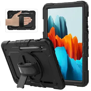 

for Samsung Galaxy Tab S7 11\" SM-T870 SM-T870 Hand Strap 360 Rotatable Kickstand Rugged Protective Case with screen protector