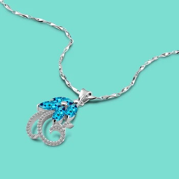 

women's 925 sterling silver necklace zircon pendant design 46cm chain popular jewelry Solid silver necklace Valentine's day gift