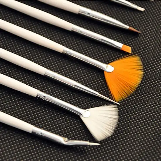 

15 Pcs Professional Nail Art Design Painting Drawing Pen Brush Set Nail DIY Tool Great for blending, side loading and getting in