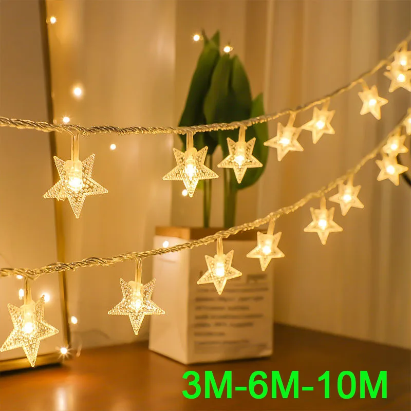 

20/40/60 LED Star Light String Twinkle Garlands USB Battery Powered Christmas Lamp Holiday Party Wedding Decorative Fairy Lights