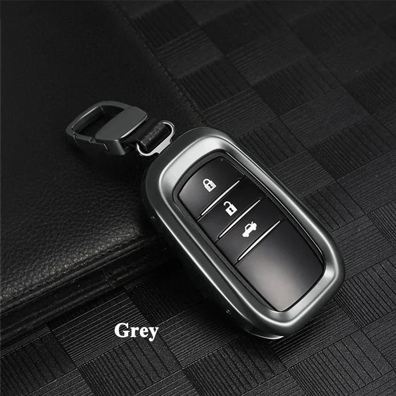 Grey Автомобильный чехол для ключей, цепочка с ракушкой, защитный держатель для ключей, для хранения, Стайлинг, автомобильные аксессуары для Toyota RAV4 Alphard - Название цвета: Grey