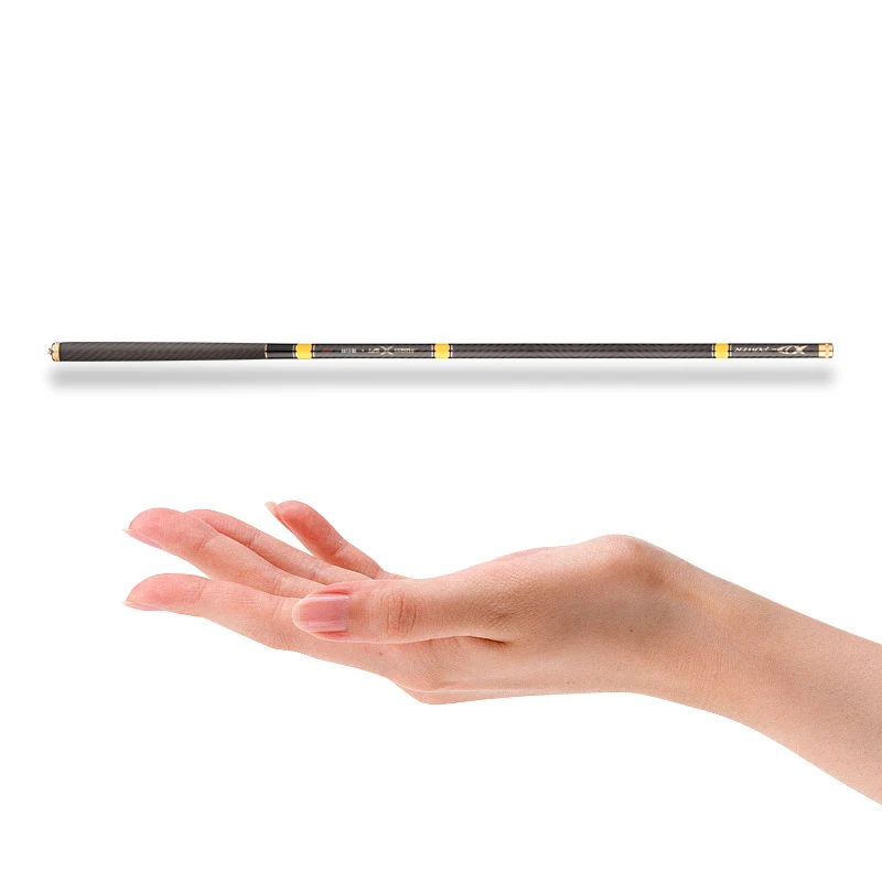 높은 탄소 스트림 낚시대 슈퍼 라이트 하드 3.6m 4.5m 5.4m 6.3m 7.2m 8m 텔레스코픽 막대 손 민물 낚싯대 여름