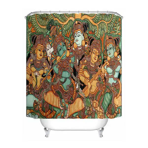 Shower Curtain Пользовательские Водонепроницаемый душ Шторы индийских богов@ 01 печатные Ванная комната Декор различные размеры#180324-01-14 - Цвет: Shower Curtain