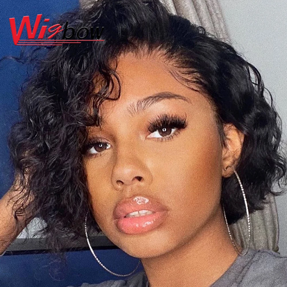 

Pixie Cut Bob Wig Short Curly Lace Human Hair Wigs Pre Plucked Wigs For Woman Brazilian Remy Human Hair Bob Wigs Machine Hair