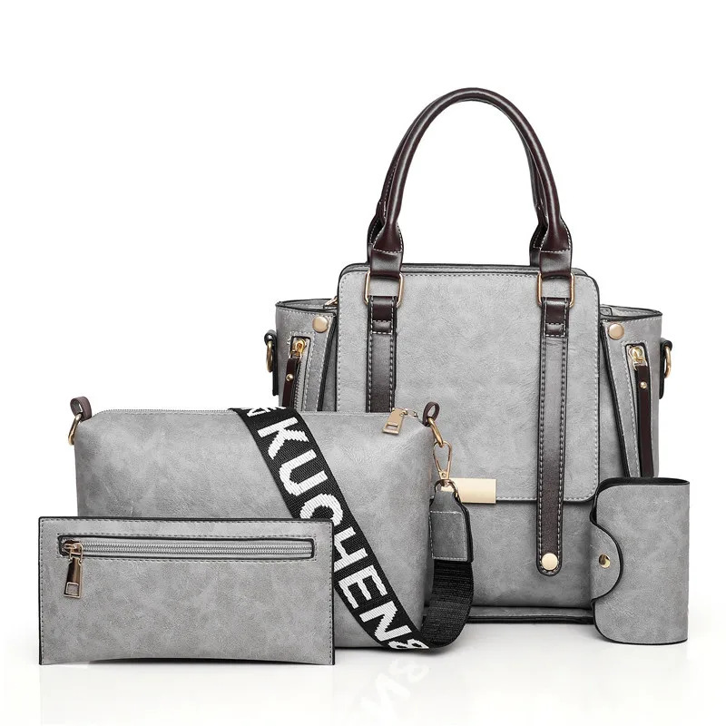 

2019 Korean-style New Style WOMEN'S Fashion Handbag WOMEN'S Handbag Crossbody Bag Different Size Bags Four-piece Set Leisure Bag