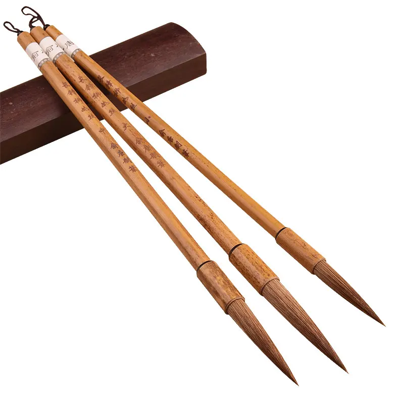 Chinese Calligraphy Brushes Pen Landscape Painting Brush Set Watercolor Drawing Weasel Hair Brush Slender Gold Script Practice