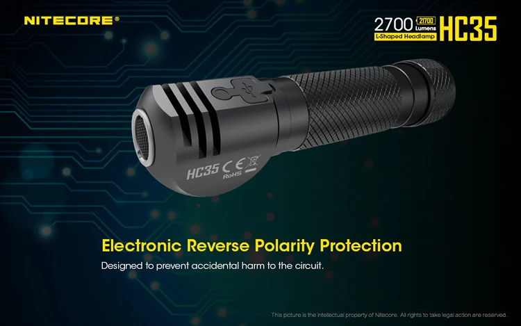 Nitecore 2700 LMs HC35 перезаряжаемый 4 x CREE XP-G3 S3 светодиодный налобный фонарь+ аккумулятор 4000 мАч фонарик для кемпинга и путешествий