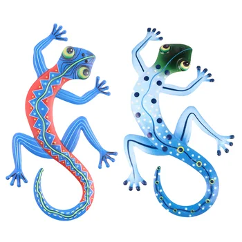 

2pcs Metal Gecko Iron Art Gecko Wall Decor Indoor Hanging Sculpture Craft Iron Crafts Gecko Pendant Ornaments