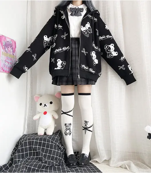 Capuz Moda Kawaii/Anime Bonito com Roupas de Moletom Mulheres/homens  Regular Fit Leve Estiramento desconto - Roupas Femininas ~