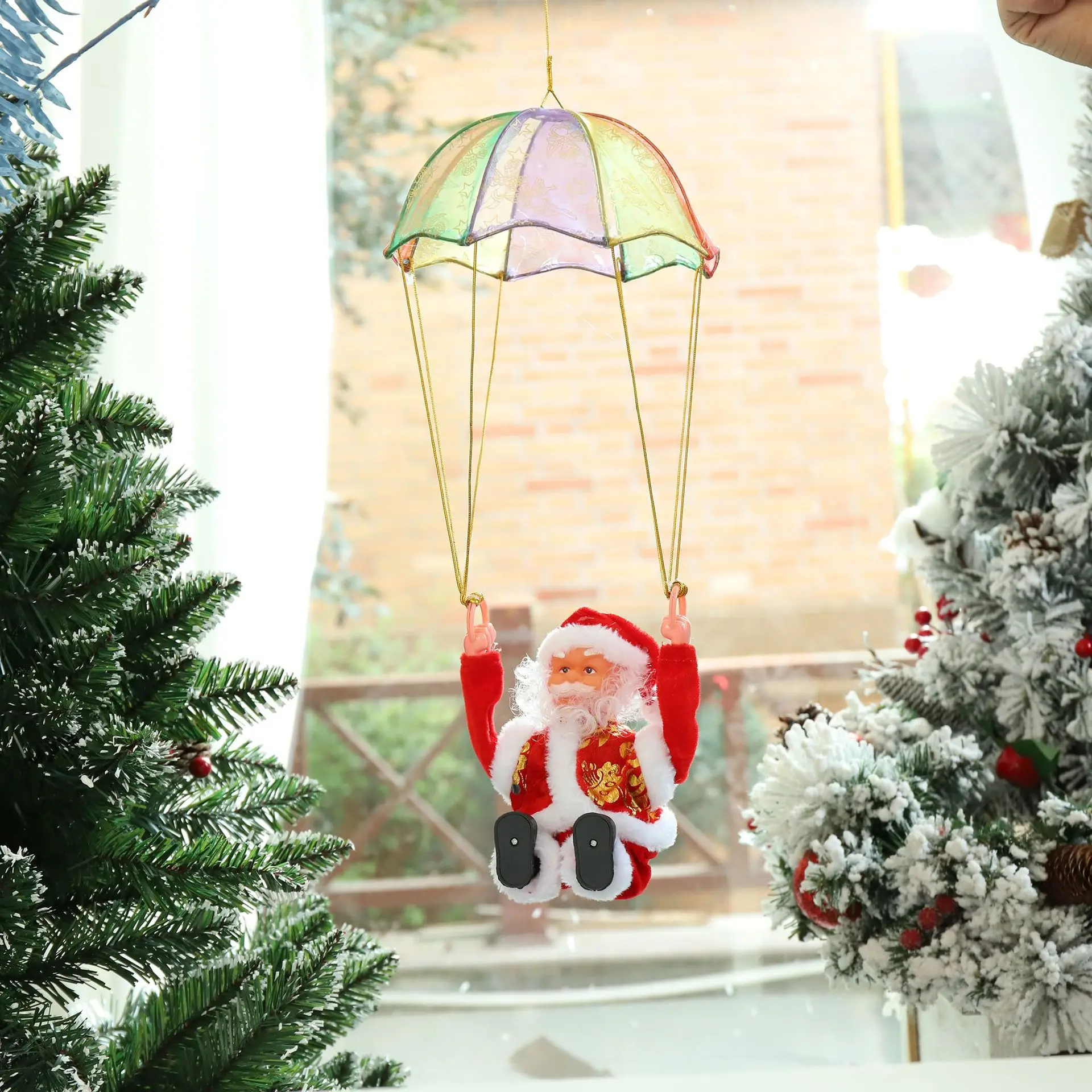 ZK30 Funny Dancing Parachute Santa Claus Doll Toy Will Sing Electric Kawaii Children'S Educational Christmas Toys