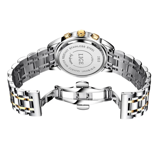 LIGE Luxury Ladies Watch Women Waterproof Rose Gold Steel Strap Women Wrist Watches Top Brand Bracelet