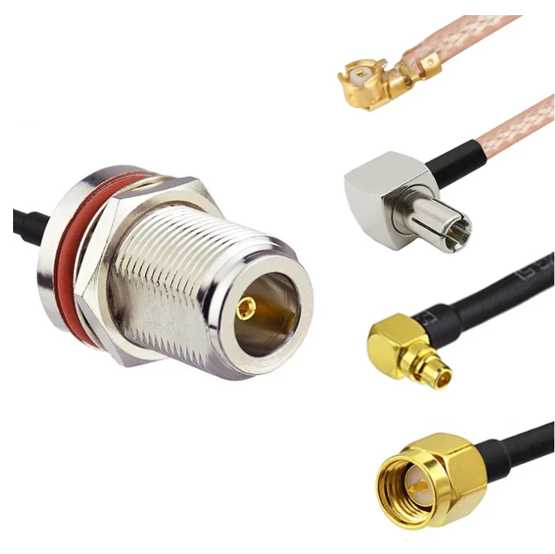 Коаксиальный кабель RG178 15 см с разъемом мама и штекером папа SMA/IPEX1 U.FL/TS-9/MMCX |