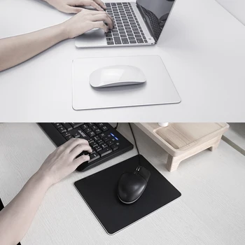 

Metal Aluminum Mouse pad Mat Hard Smooth Magic Thin Mousepad Double Side Waterproof Easy Control on Bed Sofa for Office Home