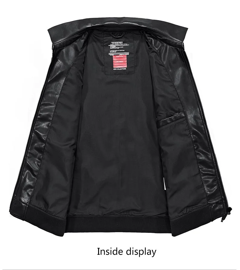 Leather Jacket Men's Autumn New Lapel Men's PU Jacket Europe and the United States Slim short section motorcycle leather men