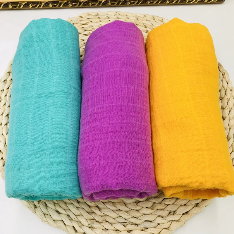 180g solid color active printing cotton muslin baby blanket soft better than other printing blankets swaddle for newborn