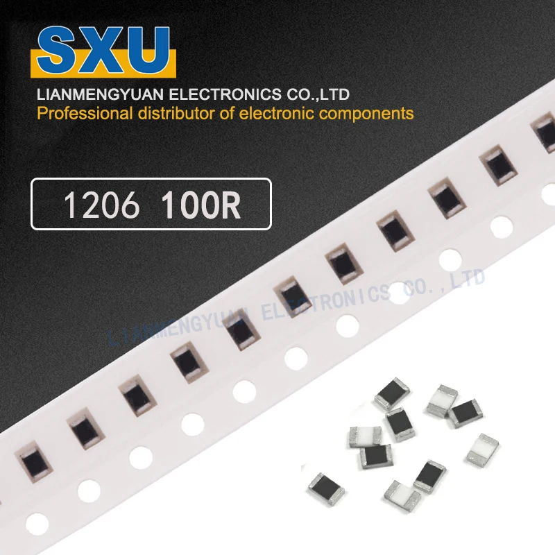 100 шт. 1206 SMD резистор 1% Ом чиповый 0 25 Вт 1/4 100R 101 чип фиксированный | Электронные