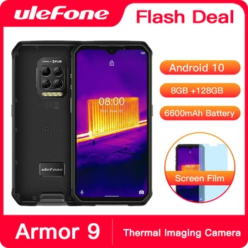 

Ulefone Armor 9 Thermal Imager camera Rugged Phone Android 10 Helio P90 Octa-core 8GB+128GB Mobile Phone 6600mAh Smartphone