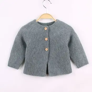 

Kids Sweater Autumn Baby Girl Boy Solid Print Cardigan Casual Outerwear Coat Clothes