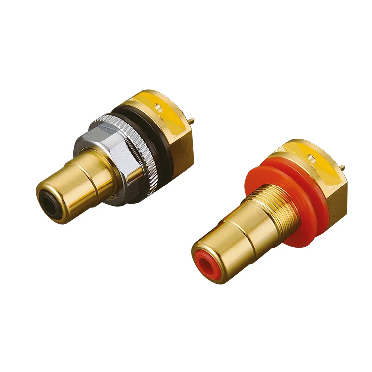Viborg RC101G Pure Copper Female Rca Plug for Audio Cable Connector
