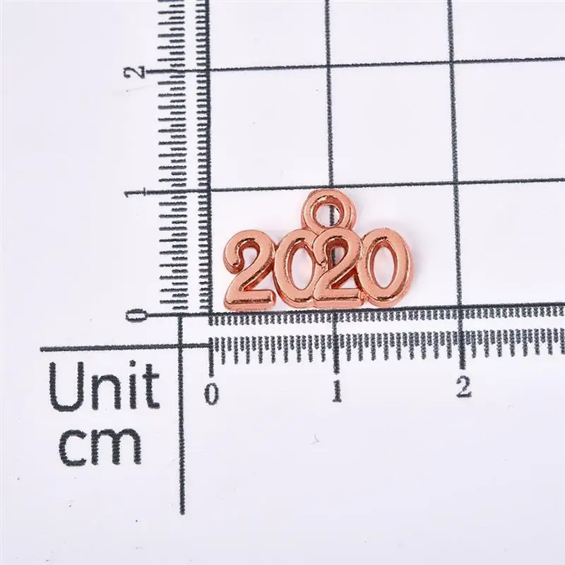50/100pcs Gold Silver Alloy Number Year / Charms Pendants For DIY Necklace Bracelet Jewelry Making Pendant - Окраска металла: Rose Gold 50pcs