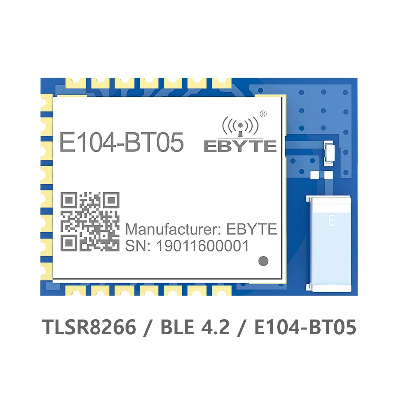 

TLSR8266 Bluetooth Wireless module 2.4Ghz 8dBm ebyte E104-BT05 SMD IO Port Serial Data Transparent Transmission PCB antenna