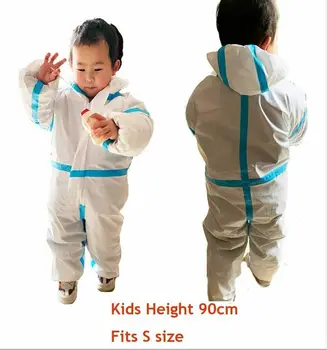 

New Baby Kids Child Reusable Protective Clothes Hazmat Safety Coverall Overall Suit Solid White Waterproof Elastic 2020