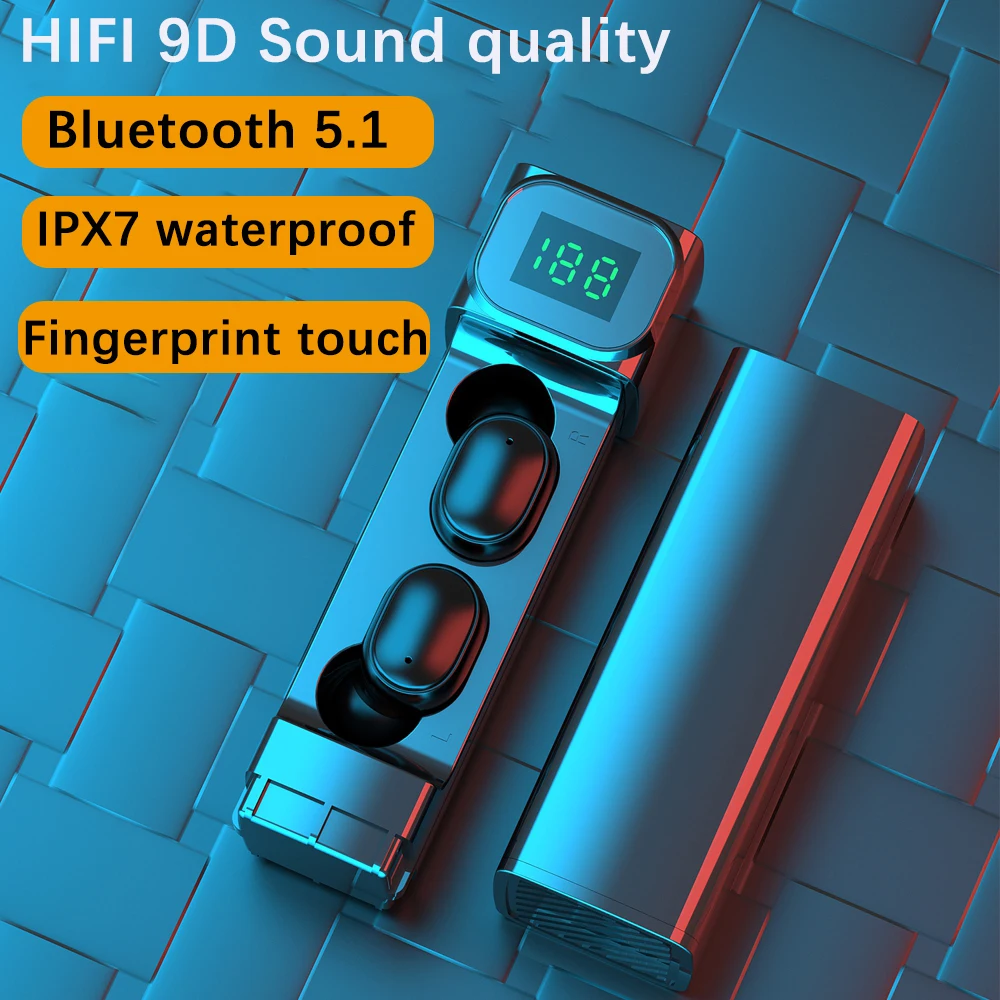 Bluetooth 5 1 беспроводная гарнитура Мини Портативная зарядная коробка Hi Fi стерео звук качественная