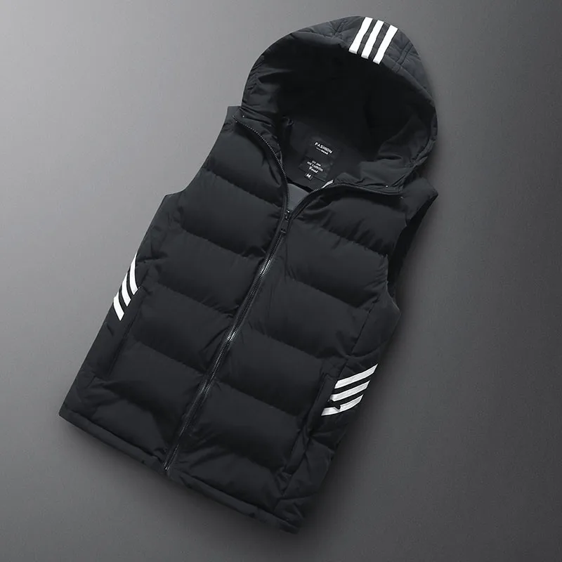 Мужской жилет зимний жилет Uomo Inverno куртка без рукавов с капюшоном мужской теплый повседневный жилет размера плюс Mannen черный красный жилет