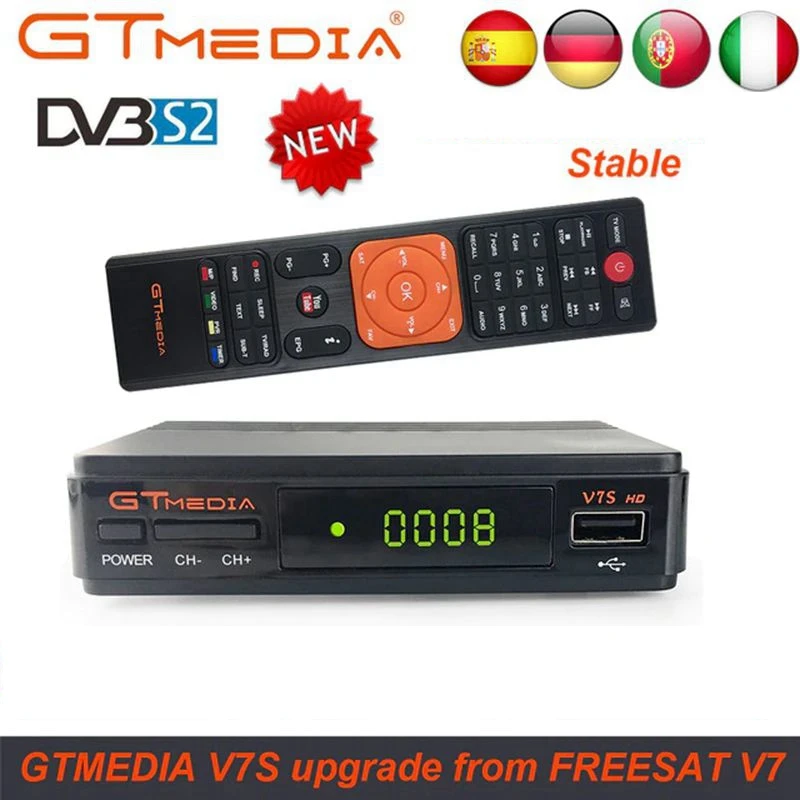 GTmedia V7S HD спутниковый ТВ приемник DVB-S2 декодер 1080P Новая версия Freesat V7 HD с USB wifi Поддержка YouTube Европа CCCAM - Цвет: ONLY V7S HD