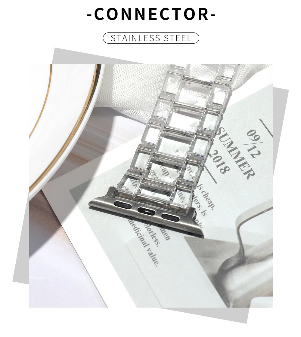 Newest Strap for Apple Watch Band Series SE 7 6543 Transparent for Iwatch bracelet 38 41 45 40mm 42mm 44mm Watchband accessories