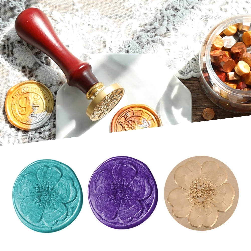 Wax Seal Stamp Plant Seal Flower Retro Antique Scrapbooking Wedding Decorative Invitation Cards